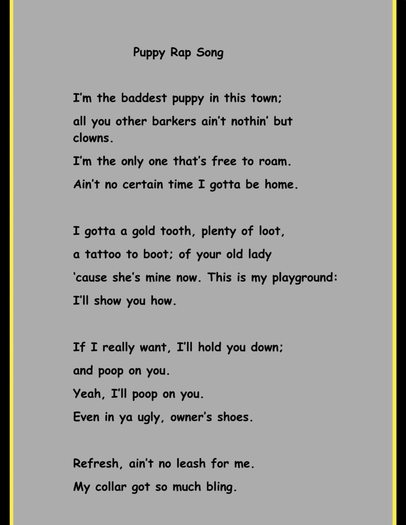 Puppy Rap Song Page 1 j Aug 2025 18 font Mod Border.png